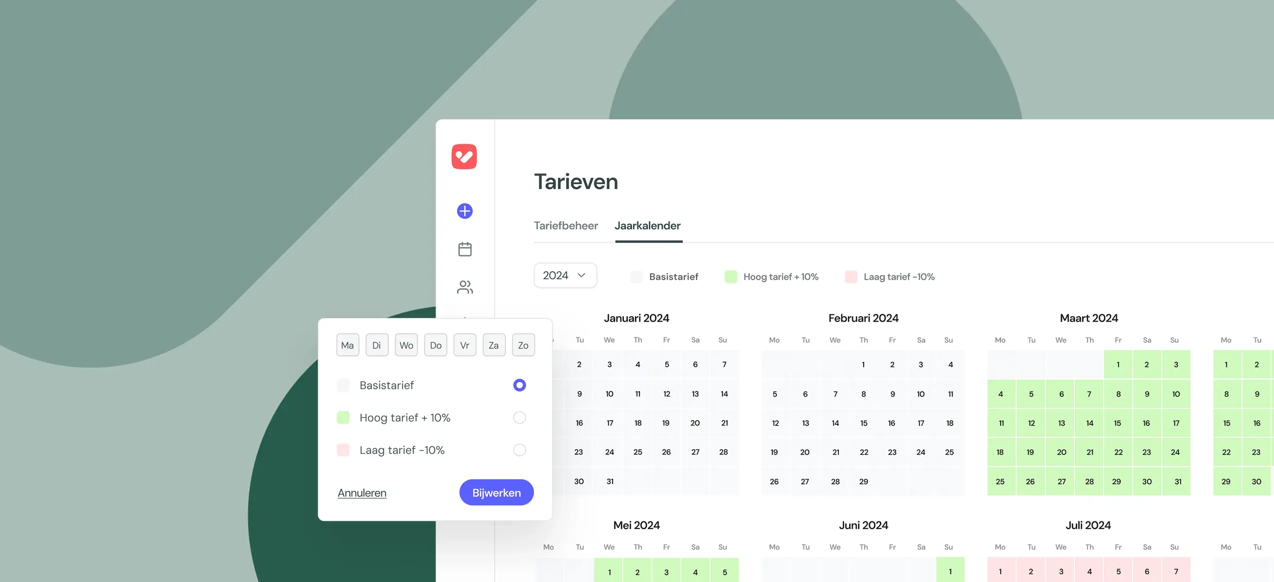 Screenshot uit VenueSuite van de dynamische prijzen module